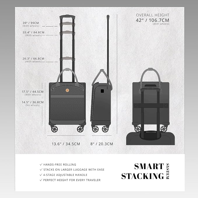 Verage 18x14x8in Spinner Underseat Carry-On Luggage -Airplane Personal Item Bag