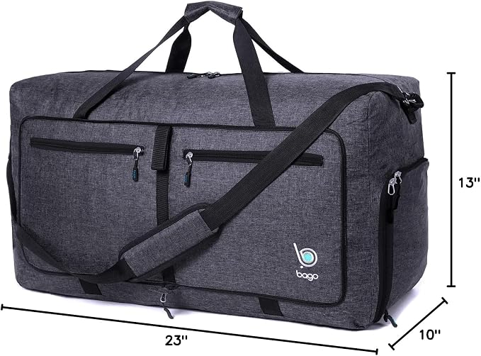 Bago Foldable Duffel Bags for Traveling Women & Men - 60L Medium Packable