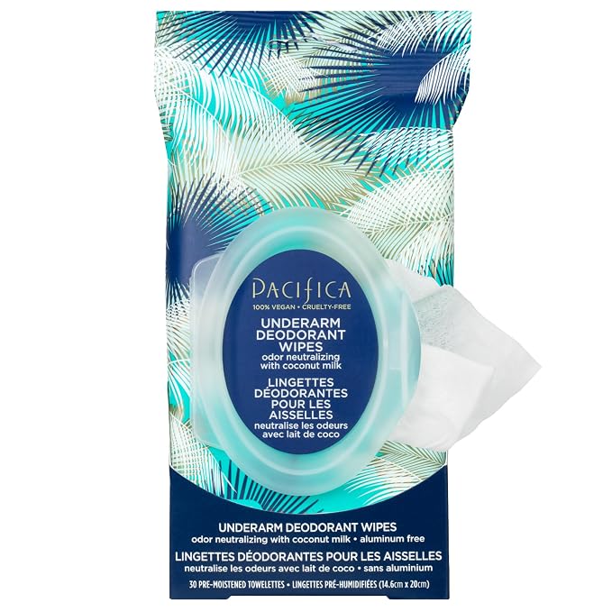 Pacifica Beauty Coconut Milk & Essential Oils Underarm Deodorant Wipes