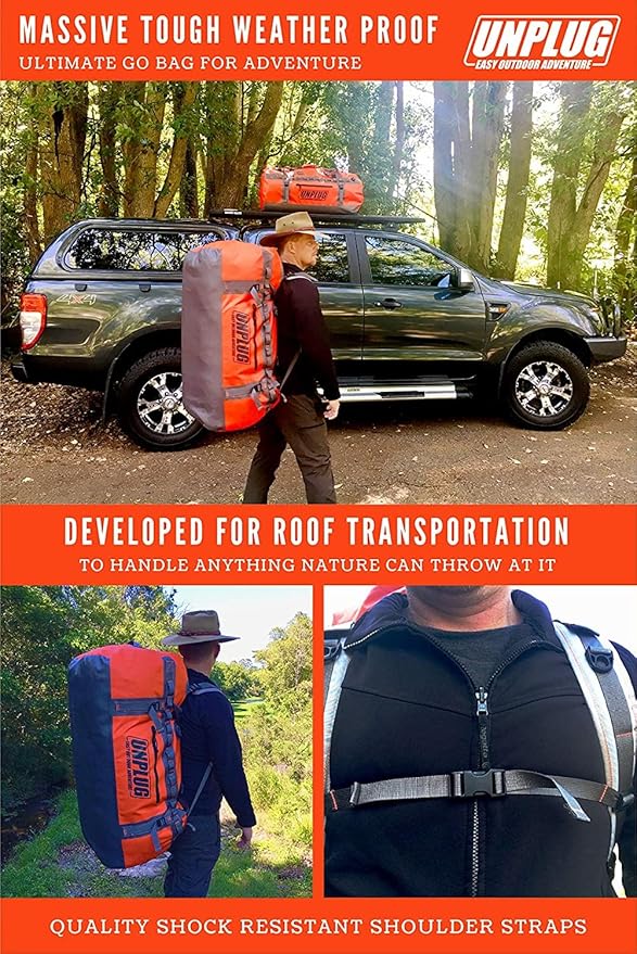 UNPLUG Ultimate Adventure Bag | 1680D Heavy Duty Waterproof Bag | Large Travel