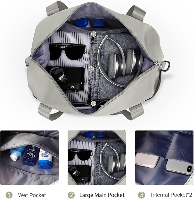 Travel Duffel Bag, Sports Tote Gym Bag, Shoulder Weekender Overnight Bag