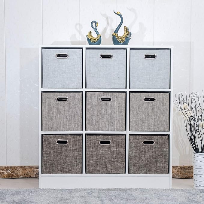 Posprica Storage Basket Bins, 12×12 Foldable Storage Cube Boxes Fabric Drawer