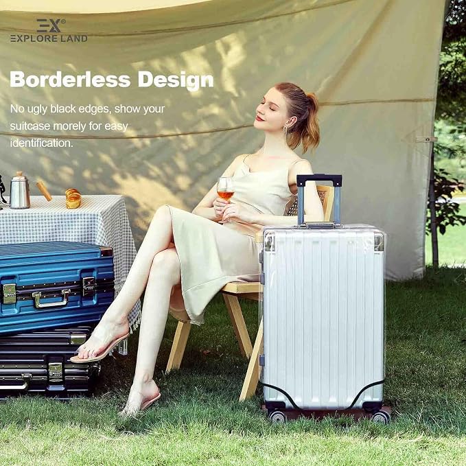 Explore Land Clear Luggage Cover Tough Protector Fits