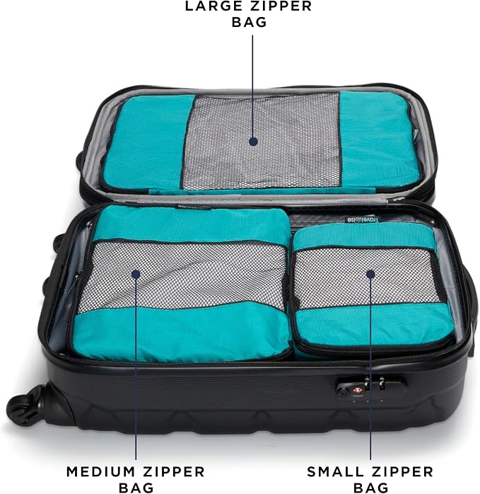 TravelWise Luggage Packing Organization Cubes 5 Pack, 2 Small, 2 Medium