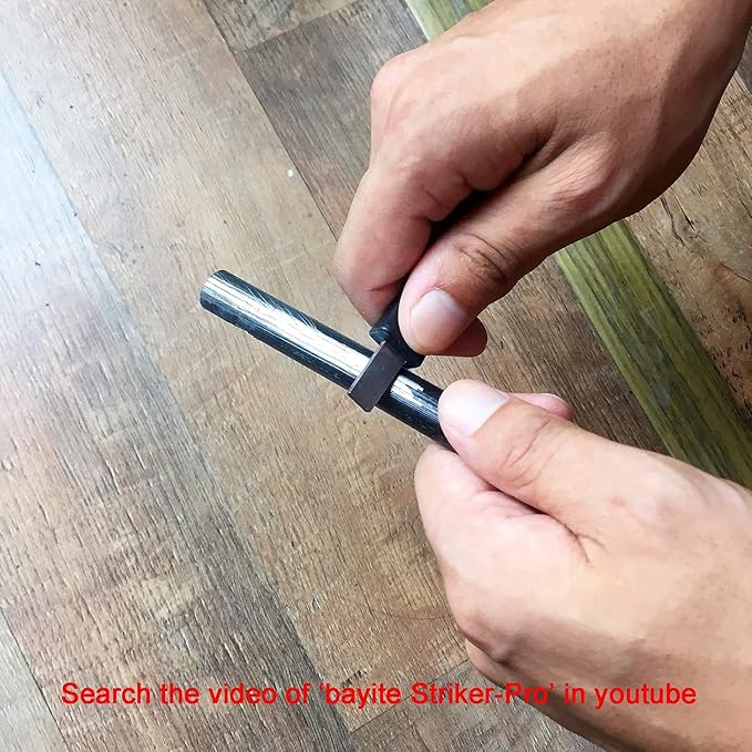 bayite 4 Inch Survival Ferrocerium Drilled Flint Fire Starter, Ferro Rod Kit
