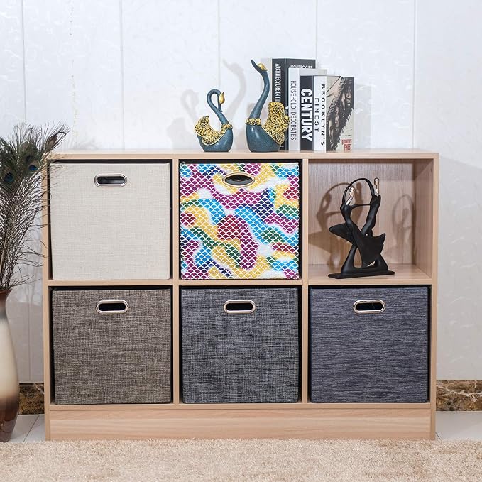 Posprica Fabric Storage Cubes, 13×13×13 cube storage bins, Foldable Drawers