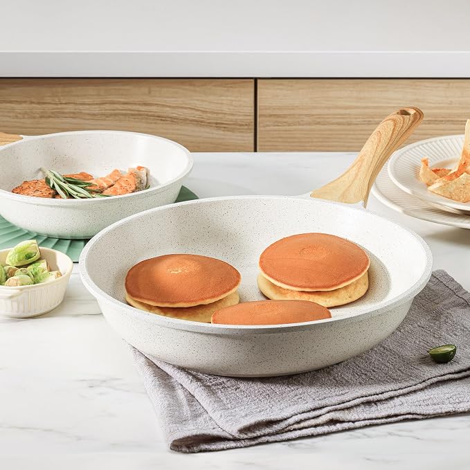 SENSARTE Nonstick Ceramic Frying Pan Skillet, 12.5 Inch Omelet Pan, Healthy Non