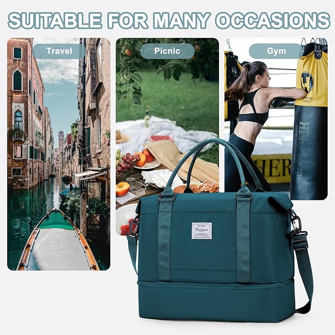 Travel Duffel Bag, Sports Tote Gym Bag, Shoulder Weekender Overnight Bag