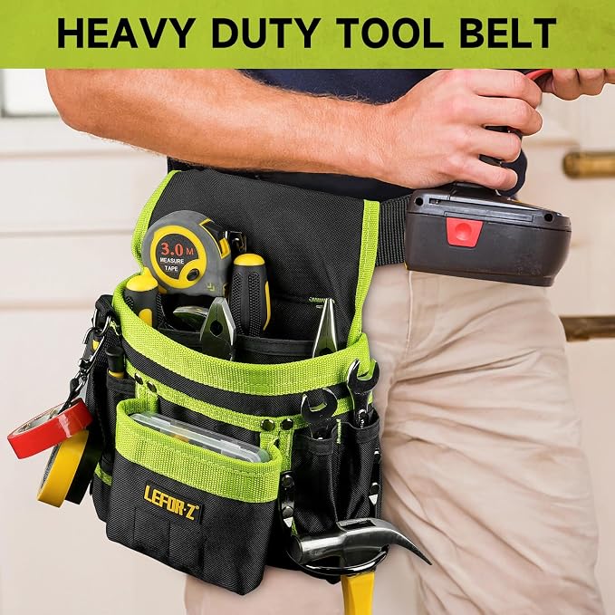 Tool Belt, Magnetic Tool Pouch, 14-Pockets Tool Belts
