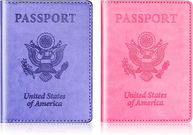 Herain Passport Holder for Travel Cruise Essentials 2 Pcs, Passport Cover
