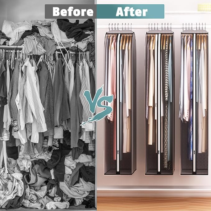 10" Gusseted Garment Bags for Hanging Clothes 40" Suit Bags for Open Closet
