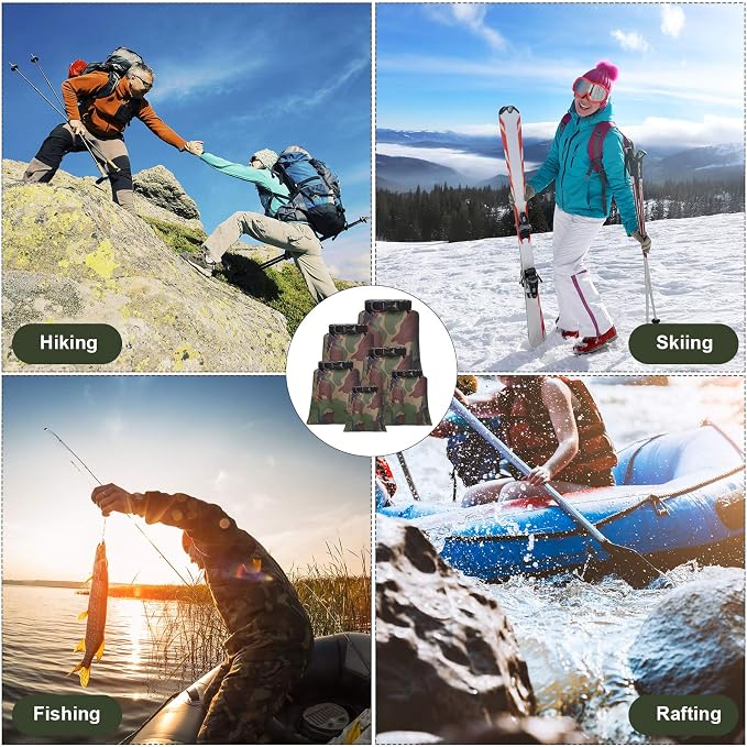 Shappy Waterproof Dry Bag Set 6 Sizes Lightweight Sacks and Long Adjustable