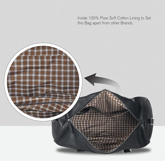 Genuine Leather Duffle Bag for Men | Vintage Weekender Travel Bag | Overnight