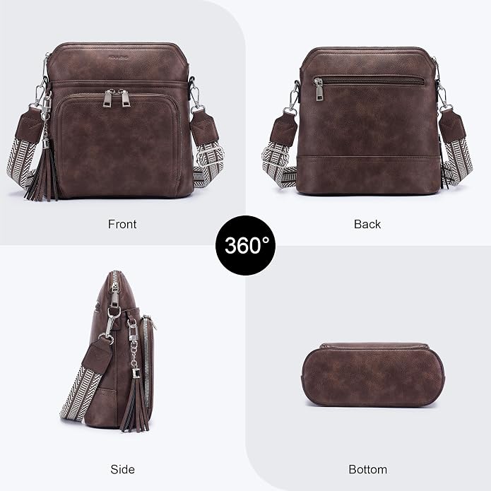 Crossbody Purse for Women, Lightweight Medium Crossbody Bag Soft Leather