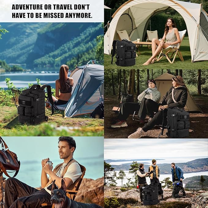 Tactical Backpack for Men, 40/50L Expandable Military Backpack, Waterproof