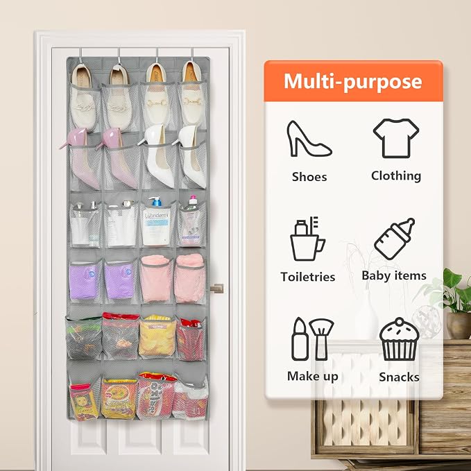 FENTEC 2 Pack Over the Door Shoe Organizer Hanging Shoe Organizer
