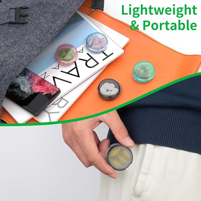 Small Pill Box, Travel Pill Case Portable Daily Pill Organizer Mini Medicine