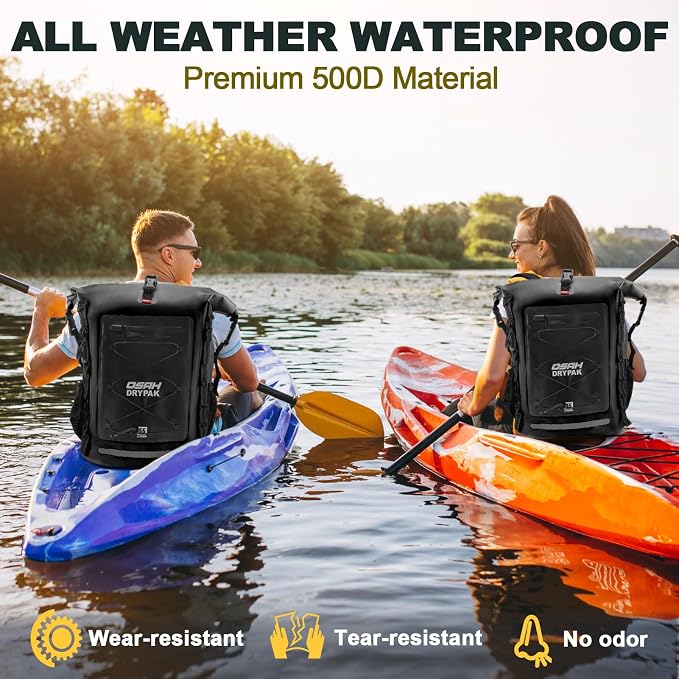 Waterproof Backpack Dry Bag 35L/55L/85L – Heavy Duty Roll-Top Hiking Backpack