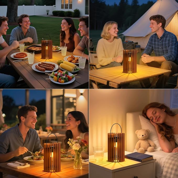 2 Set Solar Lantern Outdoor Rattan Lamp Outside Lights Hanging LED