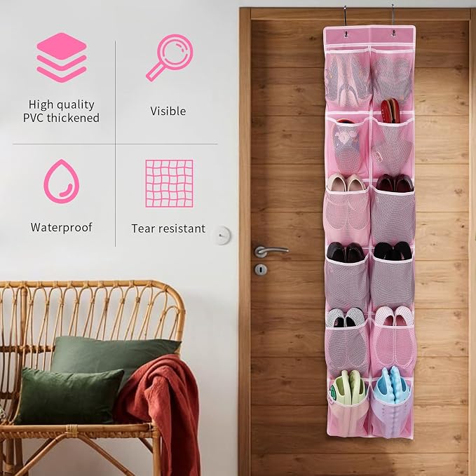 Over the Door 12 Pocket Hanging Shoe Organizer