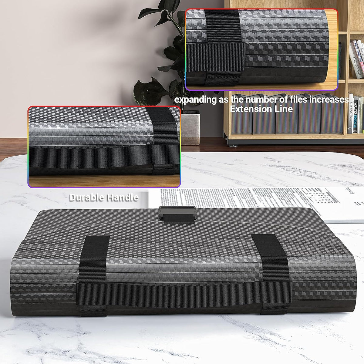 File Organizers with Handle,Portable Expanding File Folder,25 Pockets Accordion File Organizer for Receipt,Bill, A4/Letter Size Paper,Documents,a-z Tabs Include in Filing Folders Diamond
