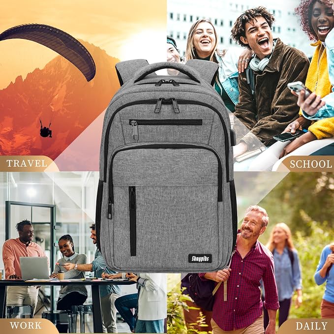 Backpack for Women Men, School Backpack for Boys Girls Teens, 17.3 Inch Laptop