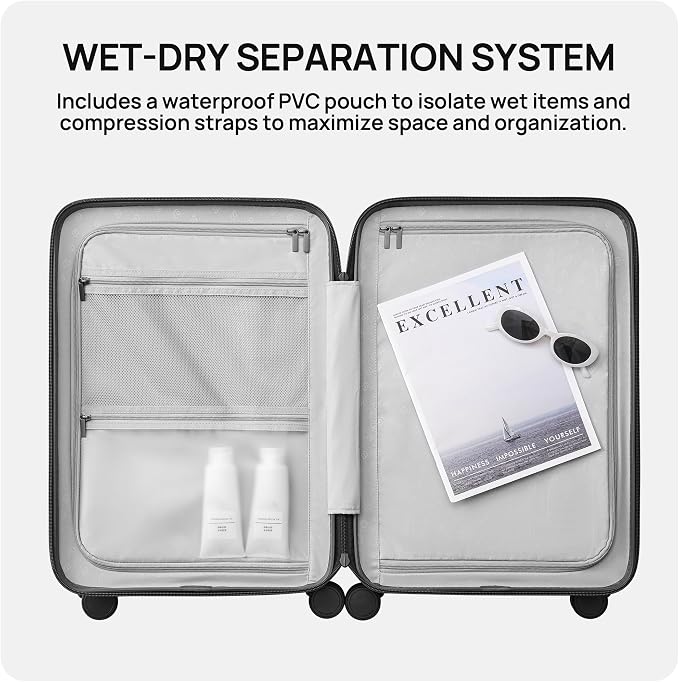 NINETYGO Carry On Luggage 22x14x9 Airline Approved, 20 Inch Luggage