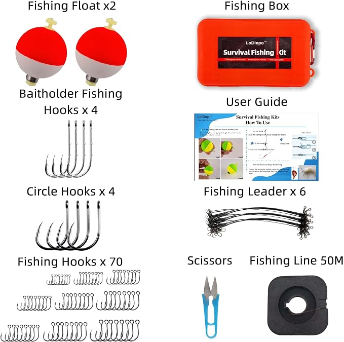 Mini Survival Fishing Kit Small Emergency Fishing TackleBox Pocket Outdoor