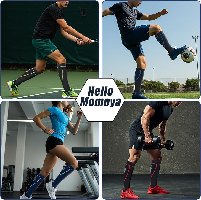 Compression Socks for Women Men Circulation Knee High 8 Pairs for Nurses