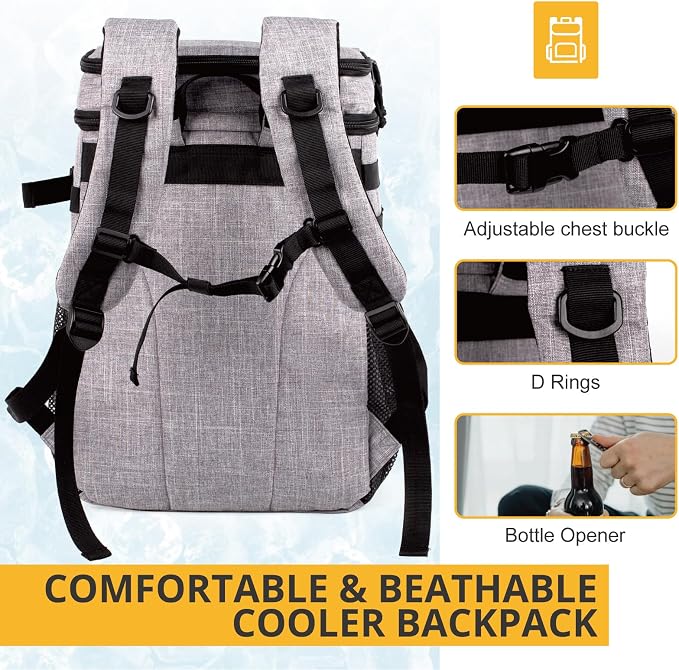 Tactical Backpack Cooler, Soft Lightweight Leakproof Cooler Backpack, Insulated
