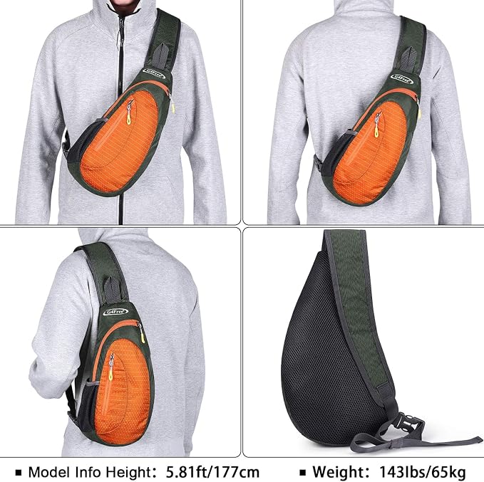 G4Free Sling Bag for Men Women, Small Crossbody Backpack Lightweight Chest