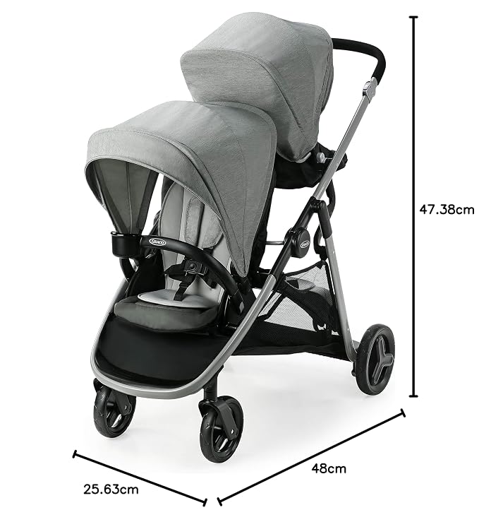 Graco Ready2Grow LX 2.0 Double Stroller Features Bench Seat and Standing
