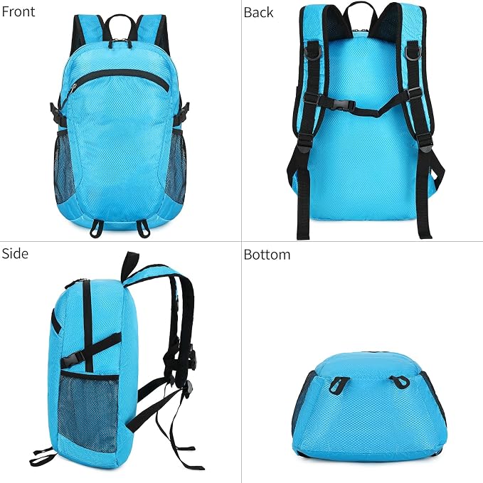 Small Hiking Daypack, 15L Waterproof Hiking Backpack Packable Lightweight