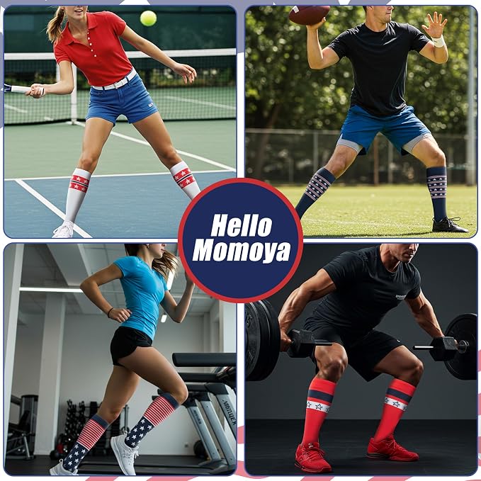 Compression Socks for Women Men Circulation Knee High 8 Pairs for Nurses