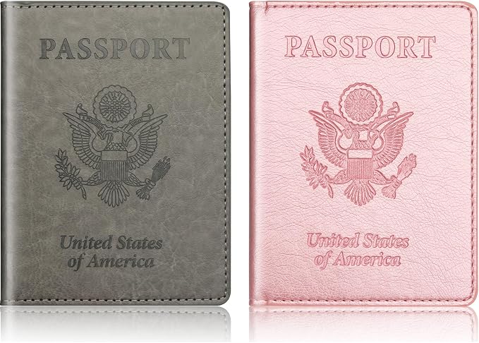 Rose Gold & Gray Passport Holder