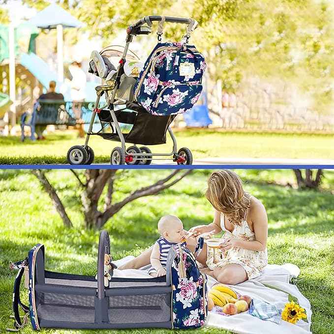 Diaper Bag Backpack with Changing Station, Foldable