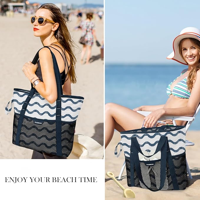 Beach Bag with Zipper