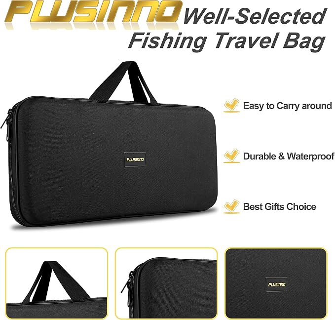PLUSINNO Fishing Rod, Telescopic Fishing Rod and Reel Combo, Collapsible Travel