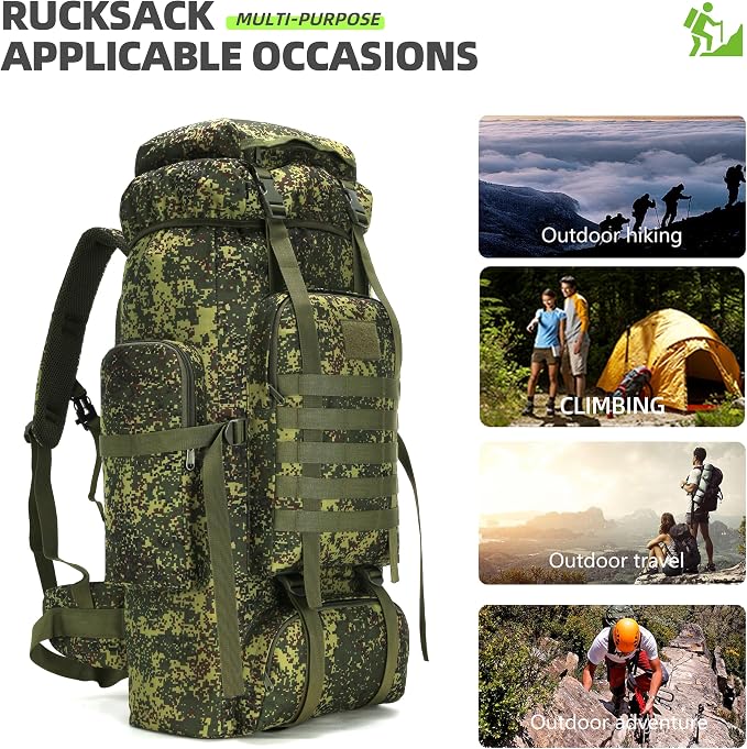King'sGuard 70L Camping Hiking Backpack Tactical Backpack Military Molle