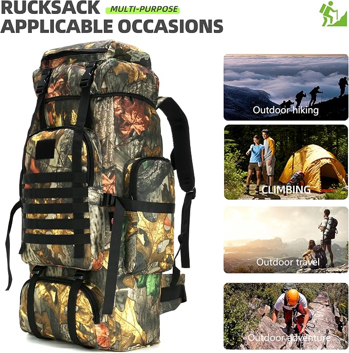 King'sGuard 70L Camping Hiking Backpack Tactical Backpack Military Molle