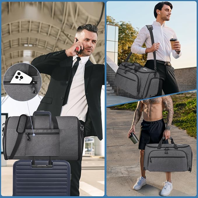 Garment Duffle Bags for Travel, YKK Zippers Carry On Convertible Suit Bag