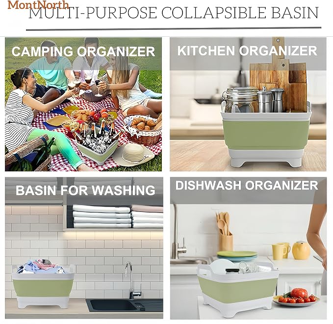 Collapsible Wash Basin 9L, Foldable Dish Tub