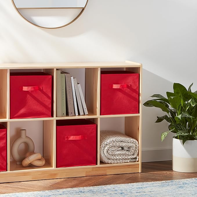 Amazon Basics Cube Organizer Storage Bins Handles, Collapsible Fabric,