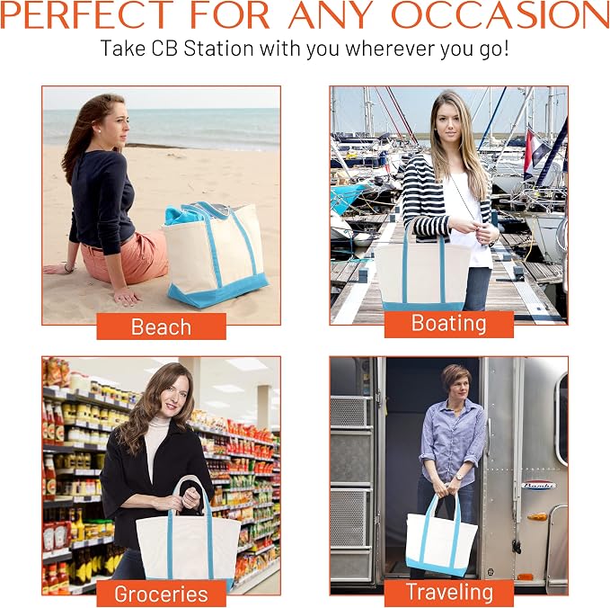 CB STATION Medium Classic Canvas Tote Bag