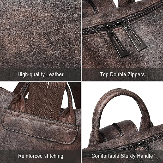 Shrrie Vegan Leather Laptop Backpack