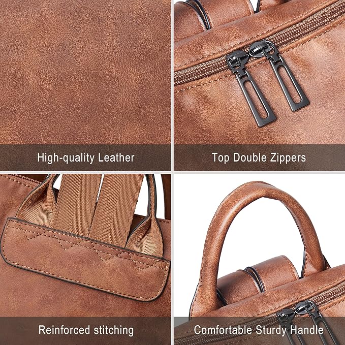 Shrrie Vegan Leather Laptop Backpack