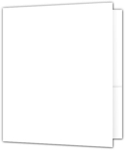 JAM PAPER Custom Printed Semi-Gloss Folders with Round Corner Pockets - Personalized Logo & Text - 10pt C2S - White - 100/Pack