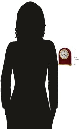 Howard Miller Cambridge Table Clock II 549-645 – Brass Features with Quartz, Alarm Movement