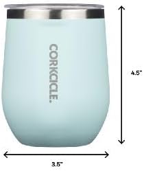 Corkcicle Stemless Wine Tumbler - Keeps Drinks Cold for 6 Hours - Triple-Insulated Stainless Steel - Non-Slip Base - Summer Drinkware Gift - Keeps Drinks Ice Cold - 12 oz - Gloss Powder Blue