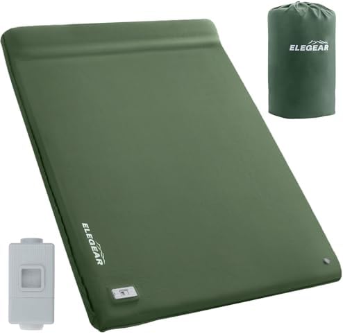 Elegear Self Inflating Sleeping Pad with Electric Pump Memory Foam, Queen